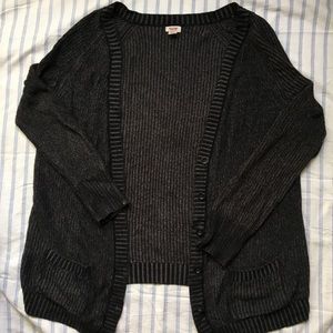 Black and Grey Oversized Cardigan